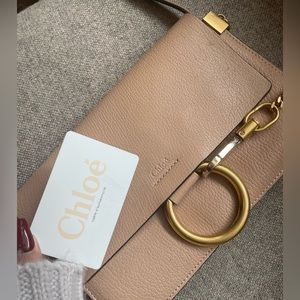 Chloe, medium size leather bag, taupe color